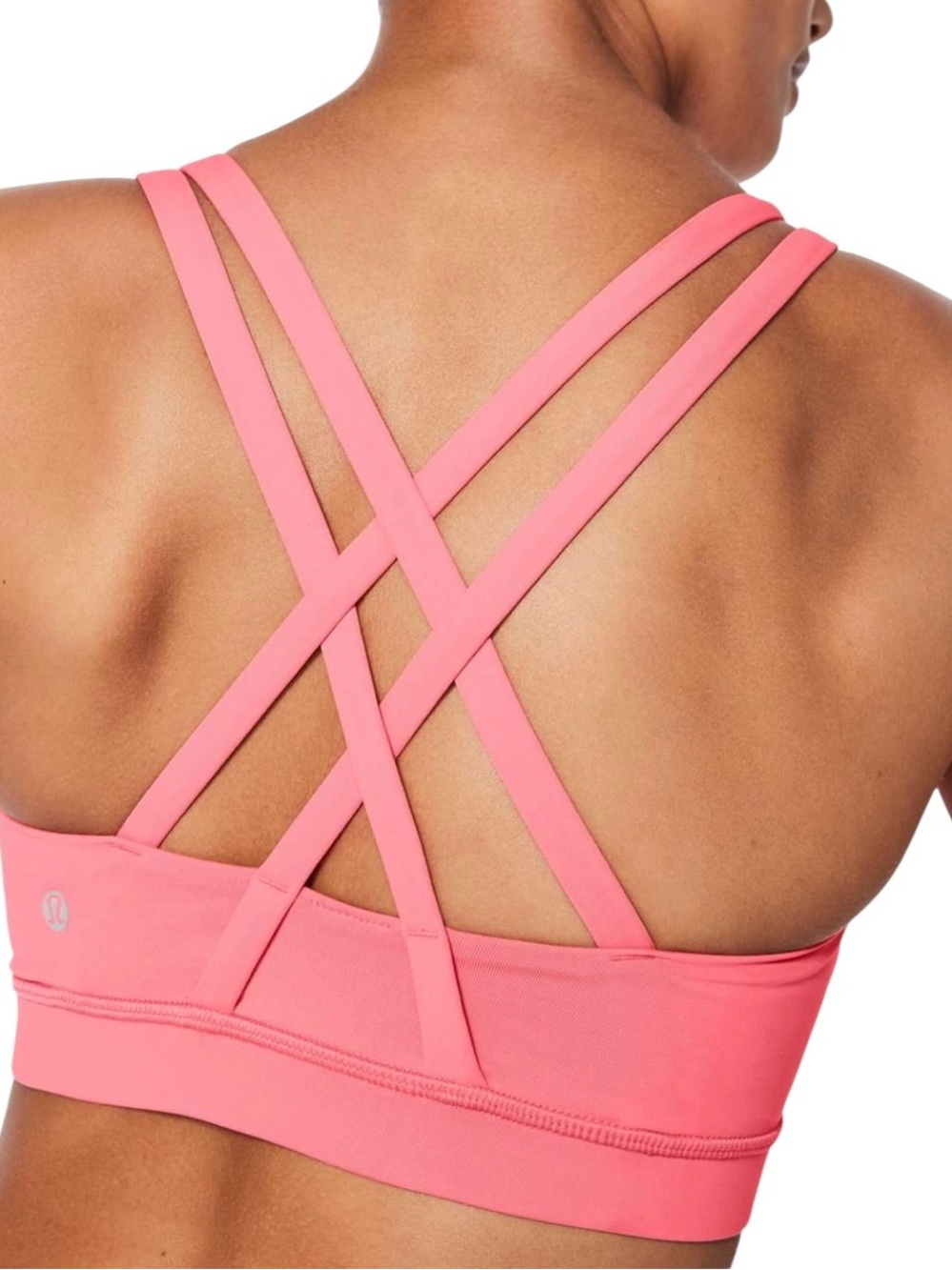 lululemon athletica Coral Pink Crisscross Strappy Sports Bra